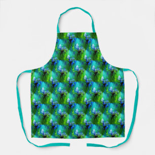 Iris Flower Nature Art Pattern Apron