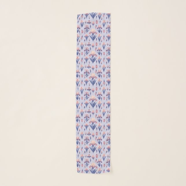 Iris Flower Pattern Scarf (Front)