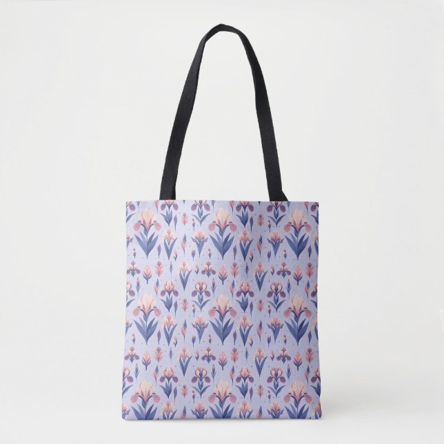 Iris Flower Pattern Tote Bag (Front)
