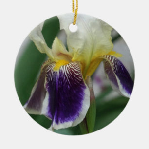Iris Flower Photo Circle Ornament