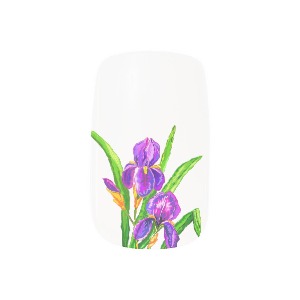 Disover Iris Flower Minx Nail Art