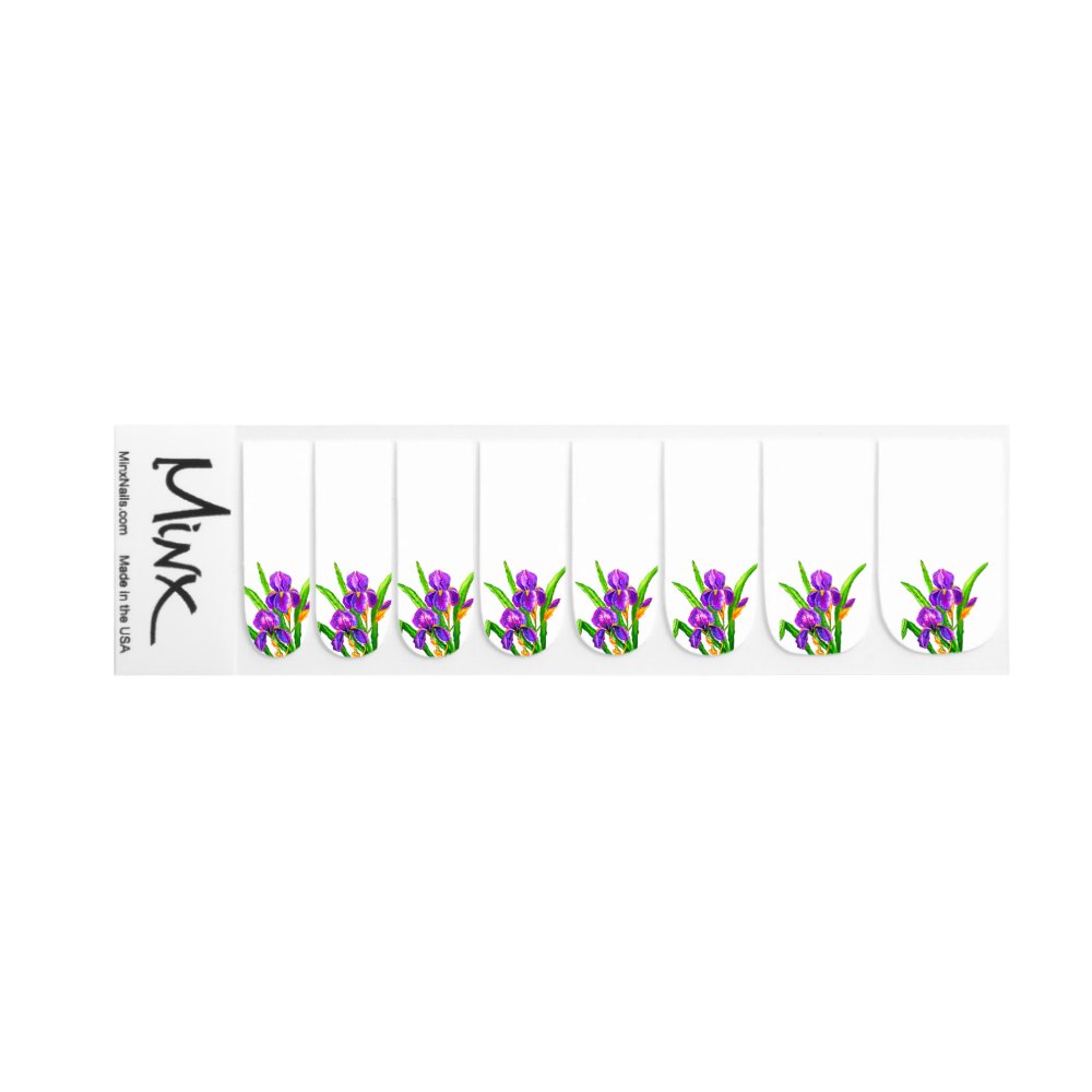 Disover Iris Flower Minx Nail Art