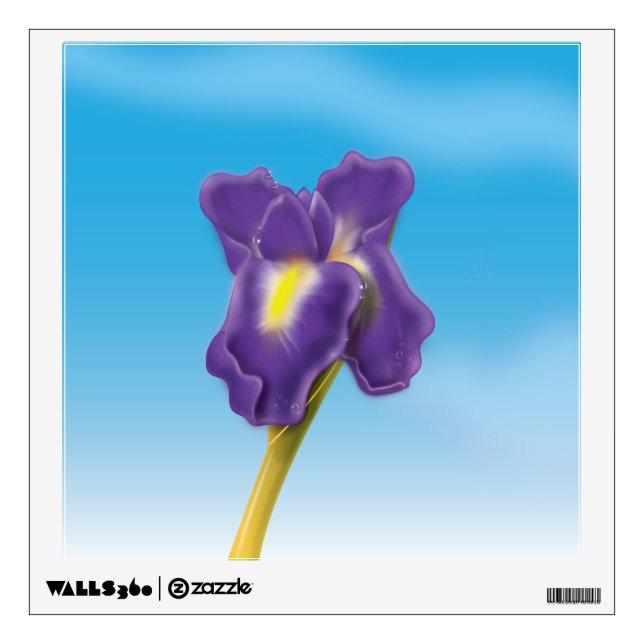 Iris Flower Wall Sticker (Front)
