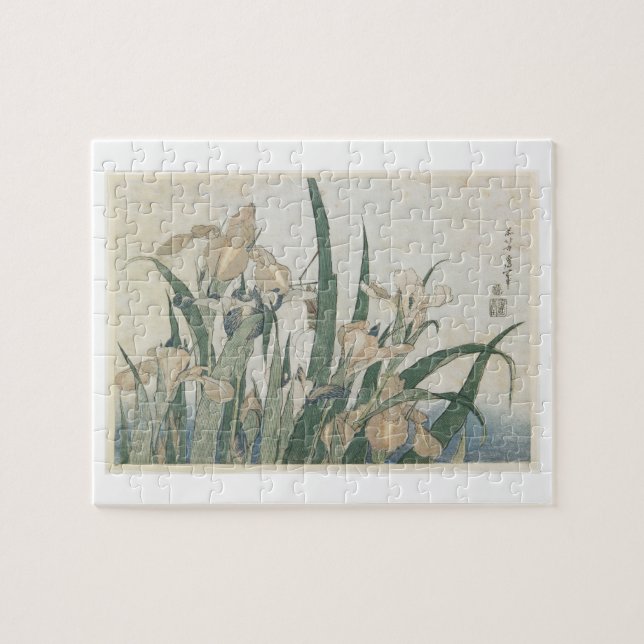 Iris Flowers and Grasshopper, c.1830-31 Jigsaw Puzzle (Horizontal)