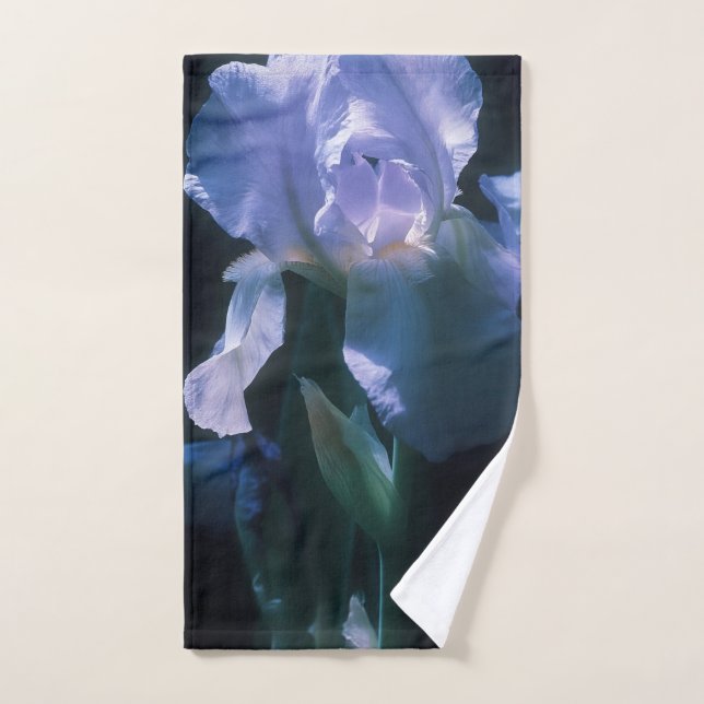 Iris Flowers at Twilight Beach Towel (Hand Towel)