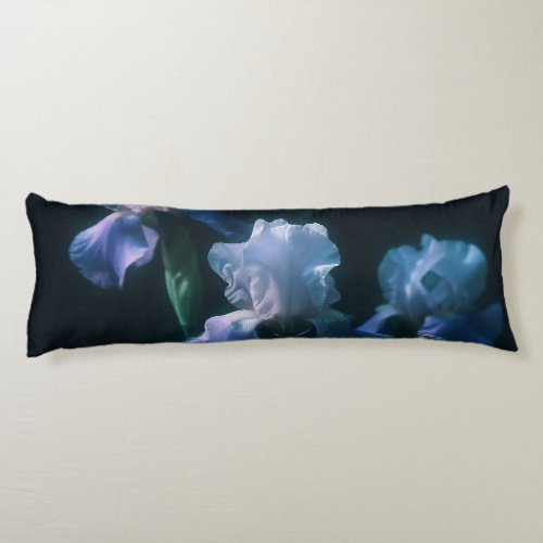 Iris Flowers at Twilight Beach Towel Body Pillow