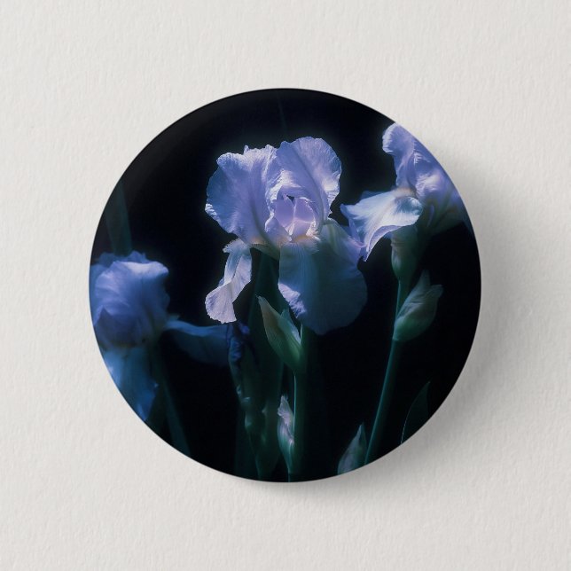 Iris Flowers at Twilight Button (Front)