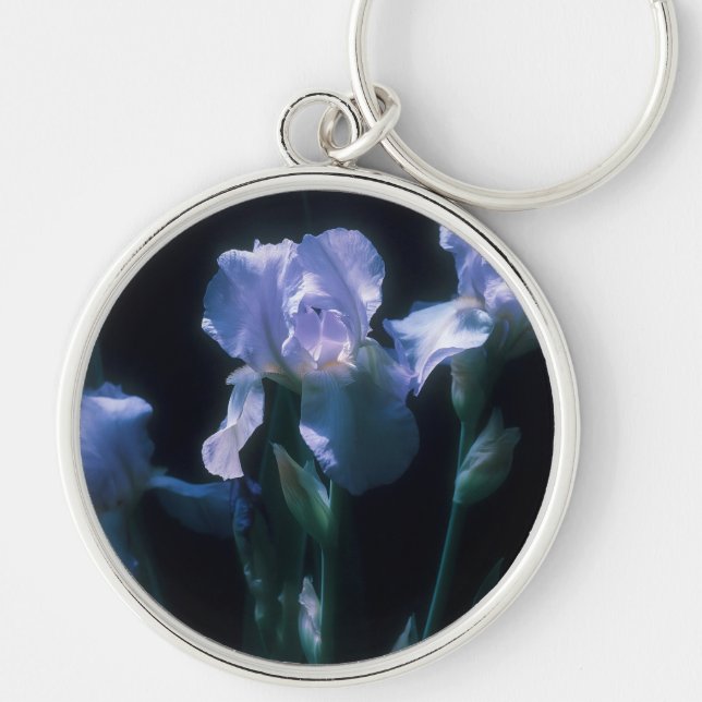 Iris Flowers at Twilight Keychain (Front)
