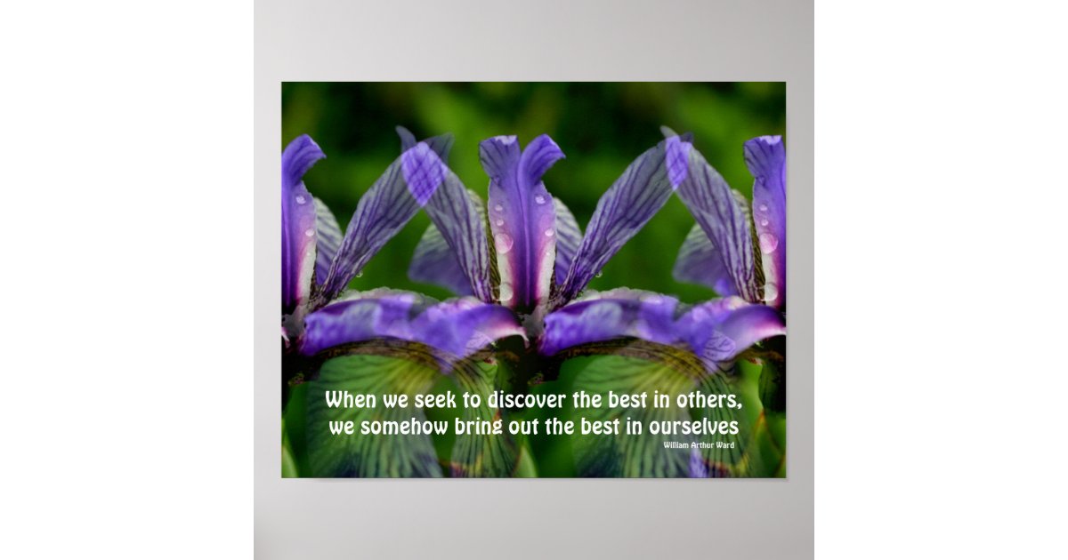 Iris Flowers Attitude Inspirational Quote Poster Zazzle