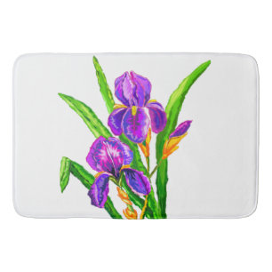 Iris Flowers Bath Mat