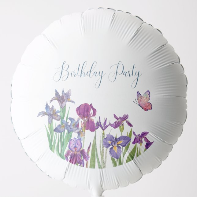 Iris flowers Birthday Party  Balloon (Front)
