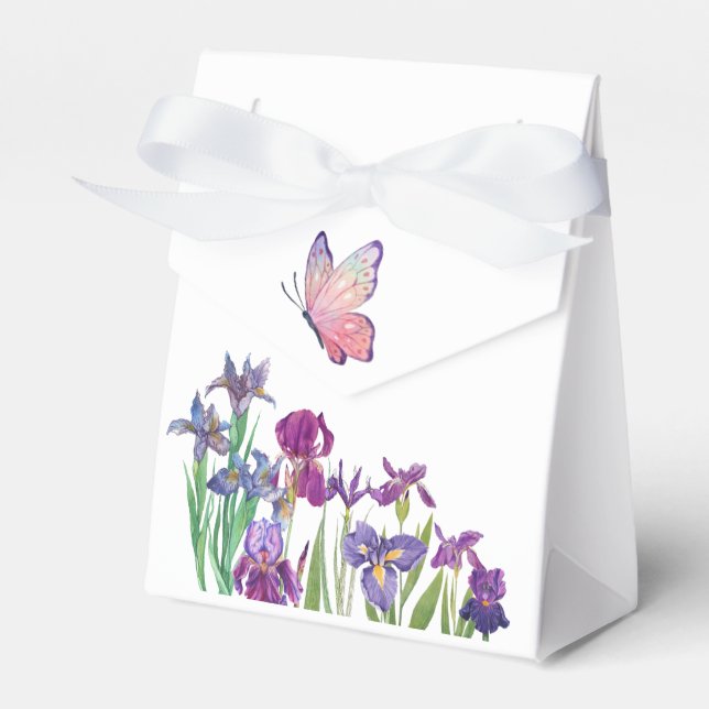Iris flowers Birthday Party  Favor Boxes (Front Side)