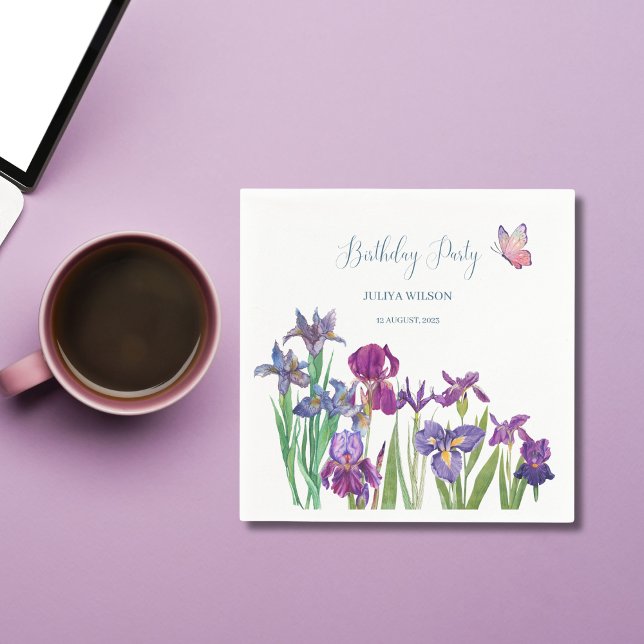 Iris flowers Birthday Party  Napkins (Creator Uploaded)