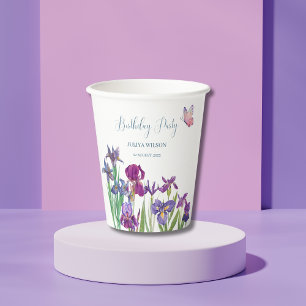 Iris flowers Birthday Party Paper Cups