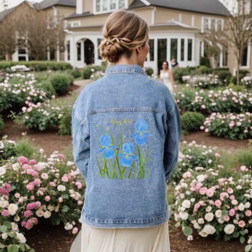 Iris Flowers Denim Jacket