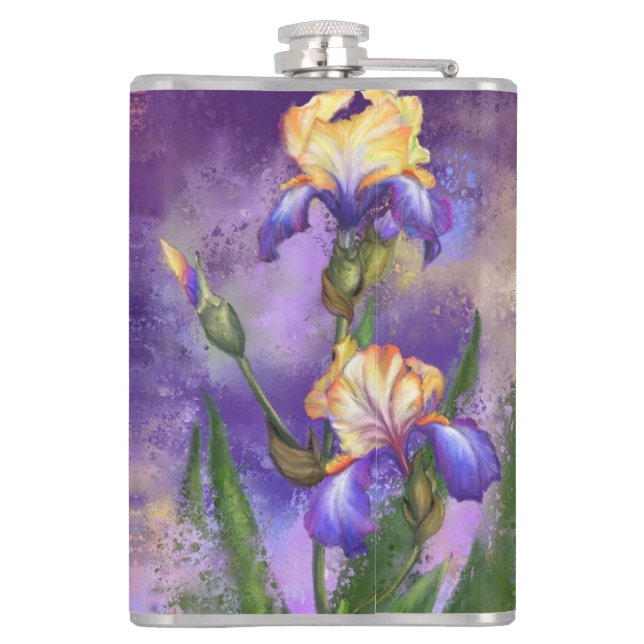 Iris Flowers Flask (Back)