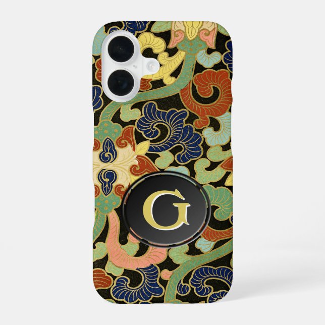 Iris Flowers Monogram Iphone Case (Back)