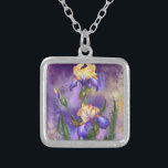 Iris Flowers Necklace Irises - Painting<br><div class="desc">Beautiful Iris Flowers MIGNED Painting</div>