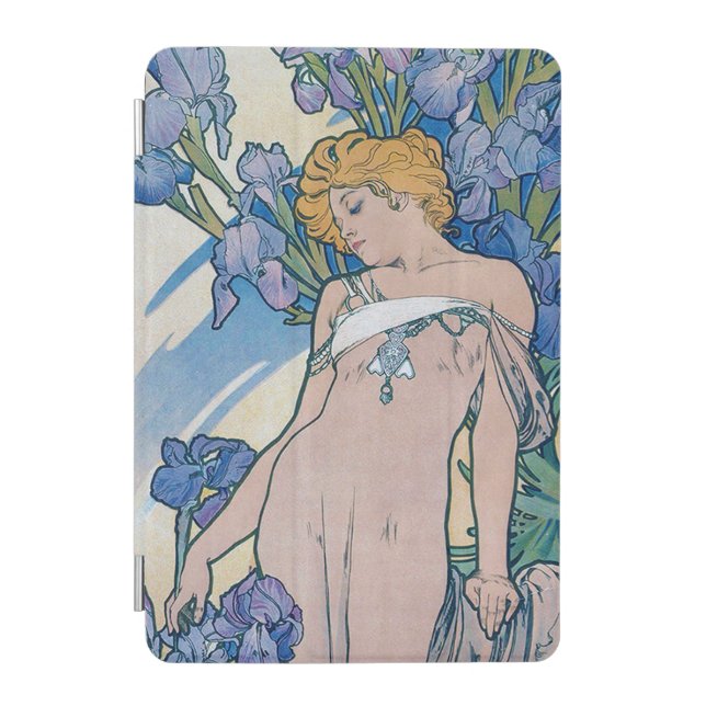 Iris (Four Flowers), Alphonse Mucha iPad Mini Cover (Front)
