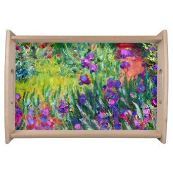 Iris Garden At Giverny Claude Monet Fine Art Serving Tray by monetart at Zazzle