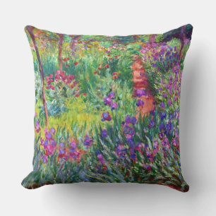 Iris Garden at Giverny Claude Monet Fine Art Throw Pillow