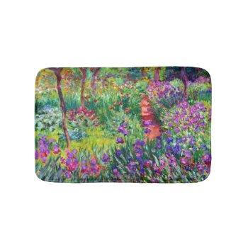 Iris Garden Claude Monet Fine Art Bathroom Mat by monetart at Zazzle