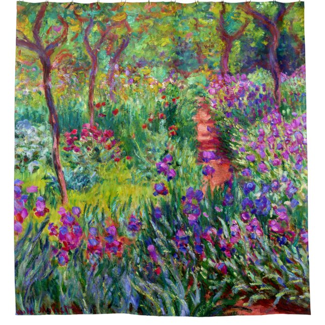 Iris Garden Claude Monet Fine Art Shower Curtain (Front)