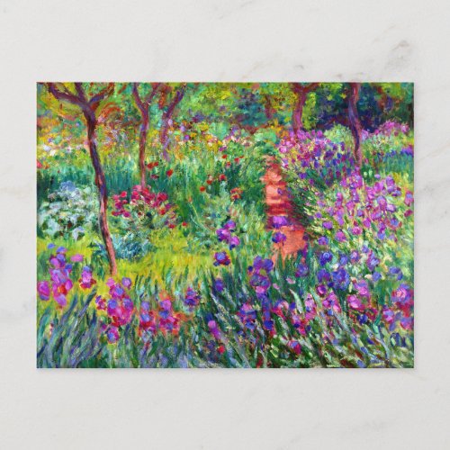 Iris Garden Impressionism Bridal Postcard
