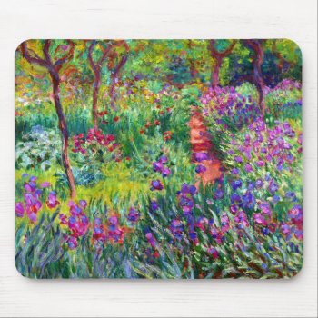 Iris Garden In Giverny Mousepad by monetart at Zazzle
