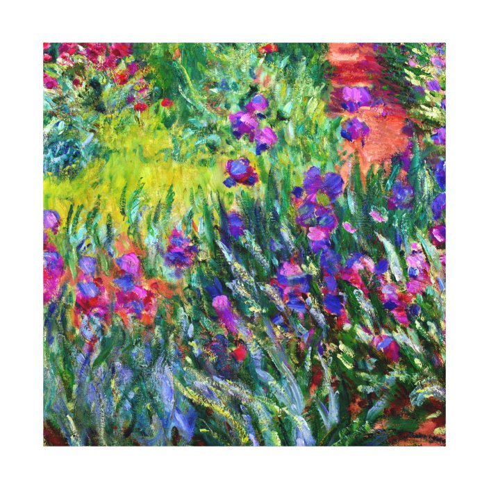 Iris Garden Brush Strokes Canvas Print