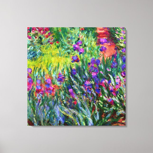 Iris Garden Monet Brush Strokes Canvas Print (Front)