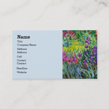 Iris Garden Monet Fine Art Business Card by monetart at Zazzle