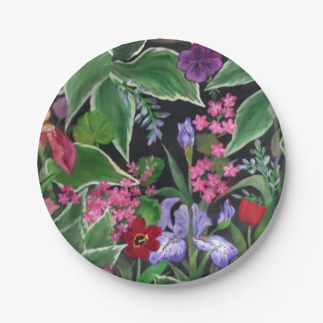 Iris Garden Paper Plate (Front)