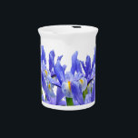 Iris Garden - Porcelain Pitcher<br><div class="desc">Beautiful array of vibrant and colorful irises.
Stylish and Elegant for home decor.
Excellent gift ideas 
that always look exceptional.</div>