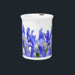 Iris Garden - Porcelain Pitcher<br><div class="desc">Beautiful array of vibrant and colorful irises.
Stylish and Elegant for home decor.
Excellent gift ideas 
that always look exceptional.</div>