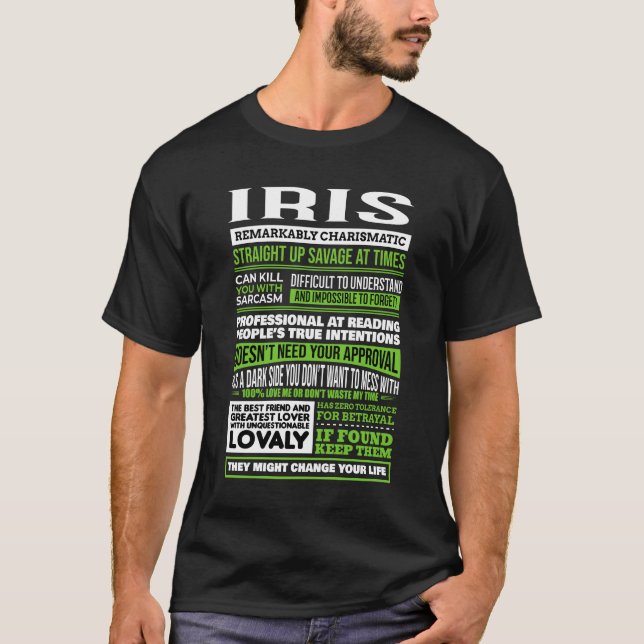 Iris Girl Name Definition T-Shirt (Front)