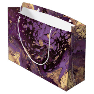 iris gold ink swirl : large gift bag