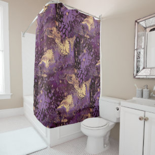iris gold ink swirl : shower curtain