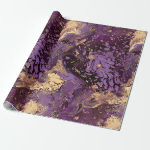 iris gold ink swirl : wrapping paper