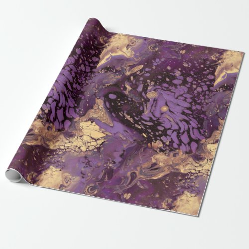 iris gold ink swirl  wrapping paper