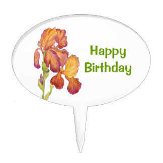 Iris Happy Birthday Cake Pick