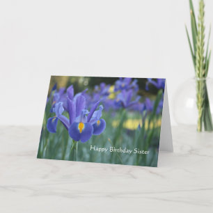 Iris Happy Birthday Sister greeting card