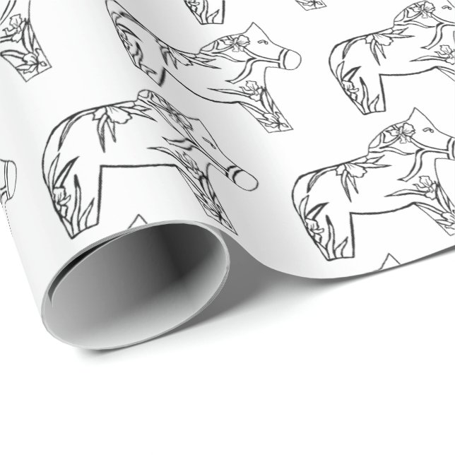 Iris Horses Wrapping Paper (Roll Corner)