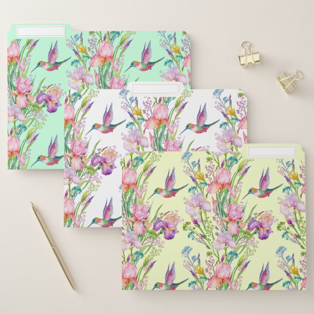 Iris Hummingbird Garden  File Folder (Set)