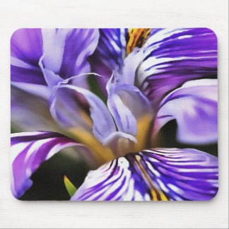 Iris In Violet Lilac and Purple Botanical Art Mouse Pad