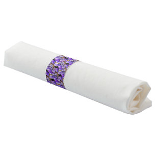 Iris In Violet Lilac and Purple Botanical Art Napkin Bands