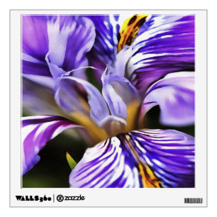 Iris In Violet Lilac and Purple Botanical Art Wall Decal