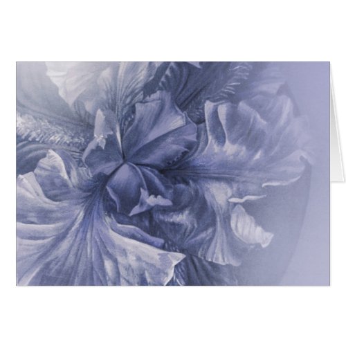 Iris inner beauty silver hue flower art card