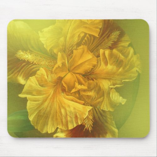 Iris inner beauty warm yellow mouse mat