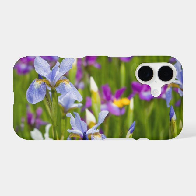 Iris | Iridaceae Field Of Flowers Custom Photo iPhone Case (Back Horizontal)